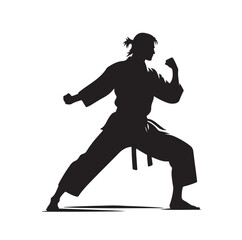 Set of Martial Arts Silhouette Vector Design