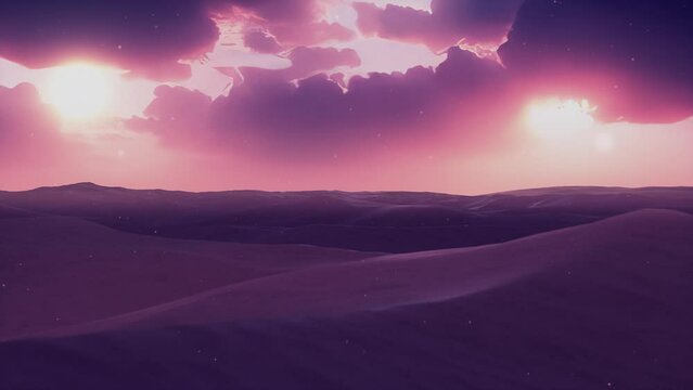 Abstract Desert Landscape - Fly Over the Sand Dunes - Loop Fantasy Nature Background V2