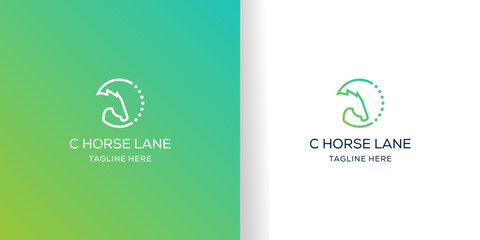 letter c horse logo