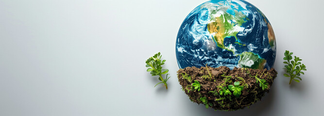 Earth Day Concept on White Background, World Environment Day
