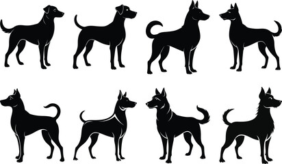 dog silhouettes vector