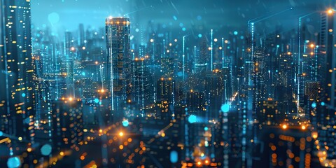 Abstract Digital Background Science Technology Networks Big Data Link 3D . AI generated illustration