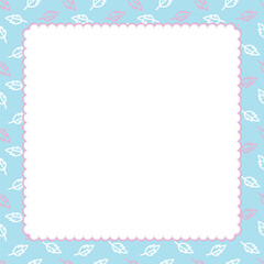 Cute kawaii pastel leaves pattern on blue background notepad and memo pad