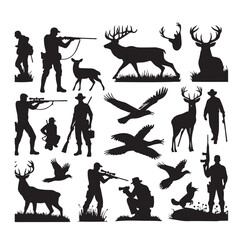 Collection of Hunter forest animal silhouette