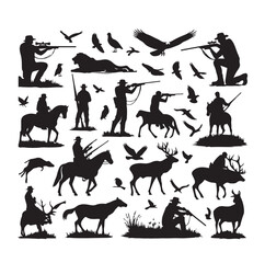 Collection of Hunter forest animal silhouette