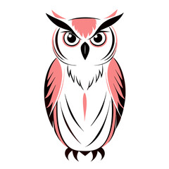 Fototapeta premium vector image of a wise owl with large, expressive eyes and intricate feather details