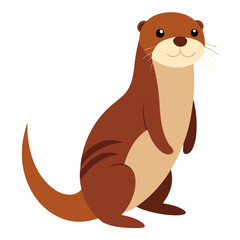  cute vector illustration of an otter sitting and looking playful