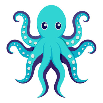 recommend clip art: lively vector illustration of an octopus with its tentacles spread out.