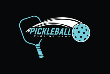 pickleball logo vector graphic for any business especially for sport team, club, community.