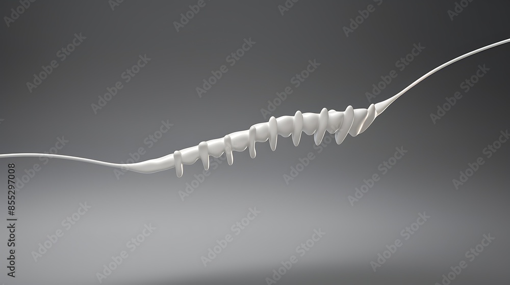 Poster 3d rendering of a white, twisted, organic shape. looks like a part of intestine or some kind of abst