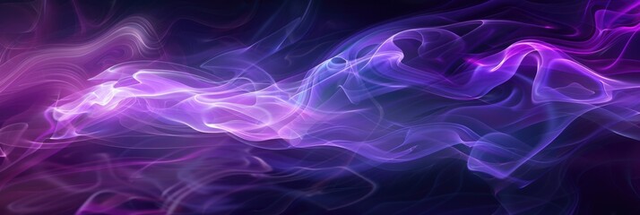 Obraz premium Abstract colourful purple fog smoke on black background