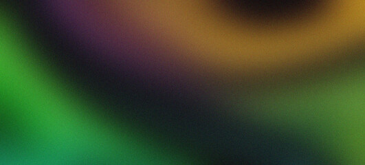 Vibrant Flow: A Grainy Abstract Wave in Black, Yellow, Green, and Purple