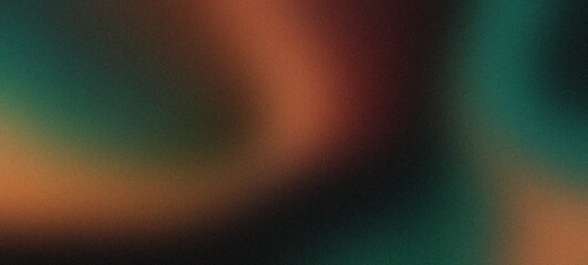 A captivating blend of black, coral, mint, and beige colors creates an abstract wave, with a grainy texture enhancing the depth and vibrancy of the gradient background.






