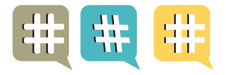 Hashtag icon vector isolated on white background. hashtag vector icon