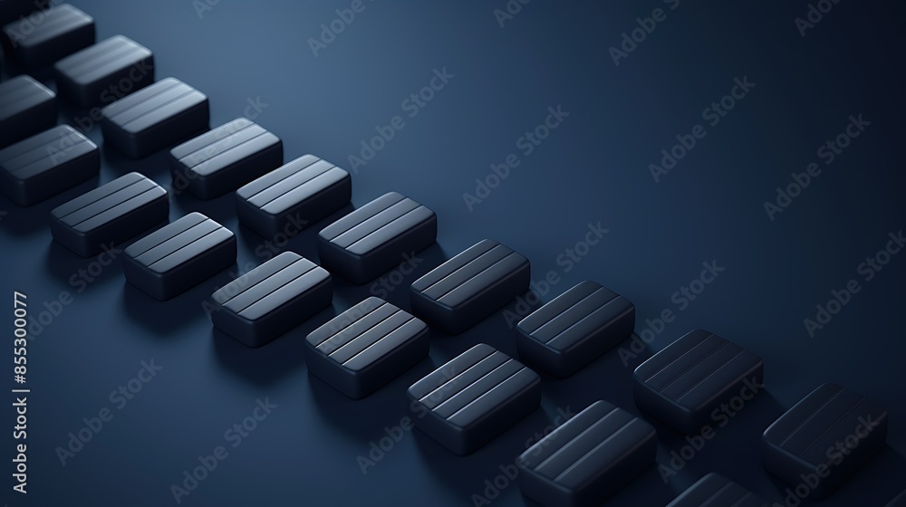 Aufkleber abstract 3d rendering of a dark blue geometric background with beveled cubes.