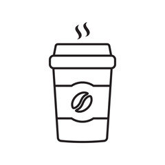 Hot coffee cup icon. Paper coffee cup icon isolated on white background.