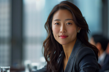 Young Woman in Black Blazer at a Business Meeting