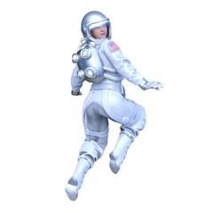 女性宇宙飛行士　3DCGレンダリング