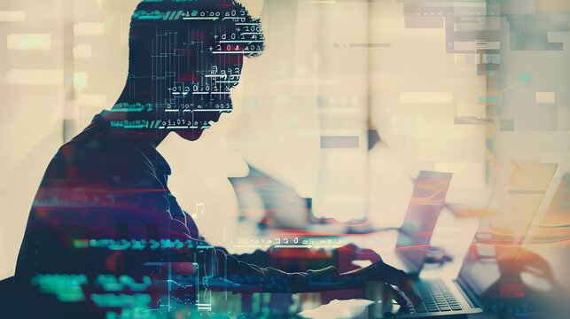 Young male software developer working on new project