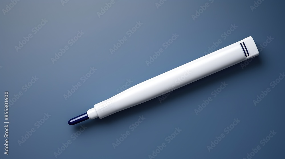 Poster **a simple render of a white marker on a blue background. the marker is pointing to the left of the 