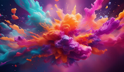 Colorful Beautiful Dust Explosion - Business and Website Background