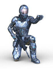 サイバー戦士　3DCGレンダリング