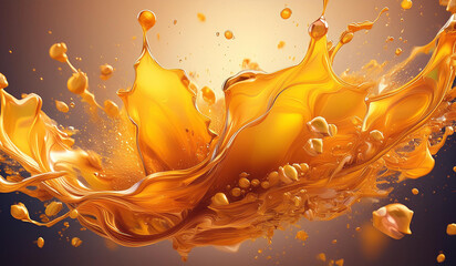 Golden Liquid Spike Animation Resembling Honey - Engaging Website or Business Background