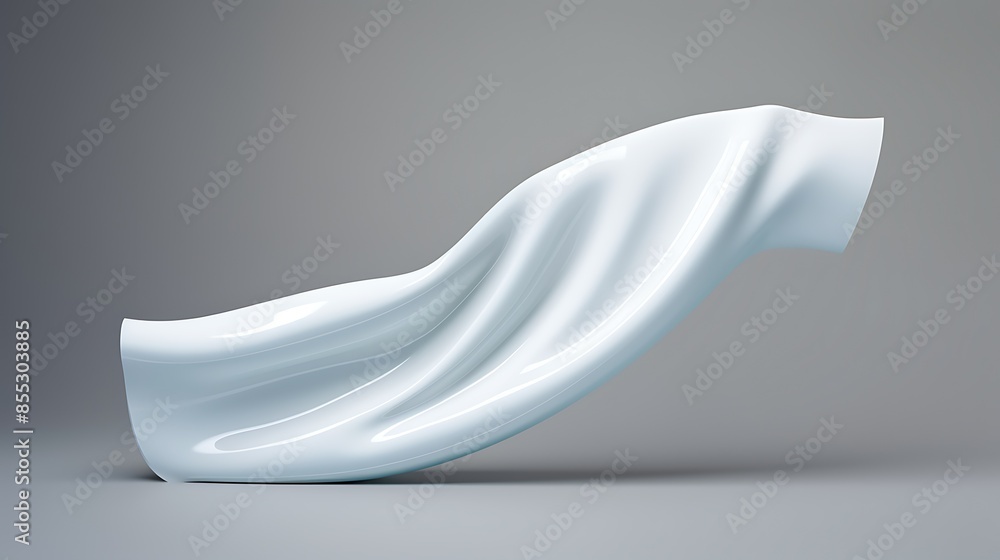 Poster this is a 3d rendering of a white cloth. the cloth is smooth and shiny, and it appears to be floatin