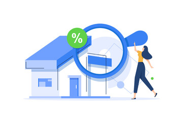 Real estate, home, house searching or find a home for rent or sale concept