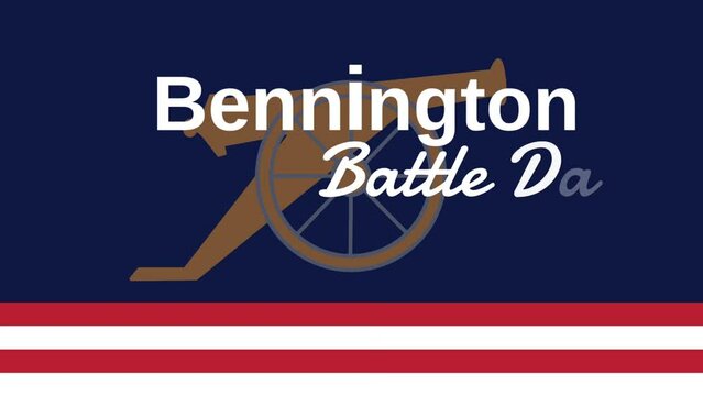 Bennington Battle Day Background With United States Flag, cannon silhouette. Suitable for Benningtong Battle Day Birthday Pata