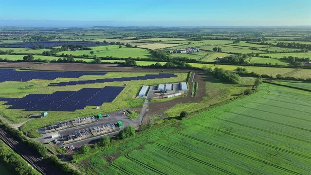 Lithium Battery Mega Packs for Power Grid Stability Aerial View