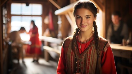 A beautiful young woman participating in a knowledge exchange program.