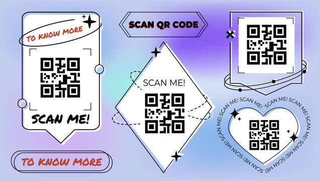 Abstract aesthetic Y2k QR Code Frames