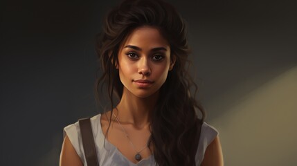 A beautiful young woman involved in her first team project.