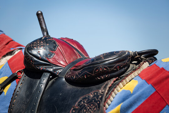 medieval knight helmet and sword