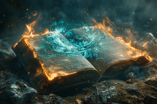 Ancient texts describing celestial beings providing wisdom and technology to humanity. Concept of divine intervention and extraterrestrial mentors. Generative Ai.