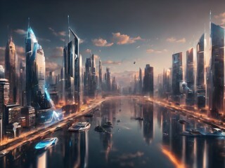 Fototapeta premium city skyline at night