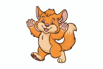 Fototapeta premium Cute dog cartoon on white background