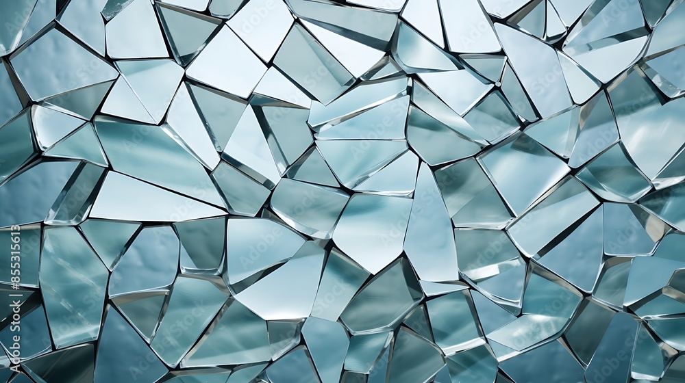 Poster abstract background of broken mirror. 3d rendering illustration.