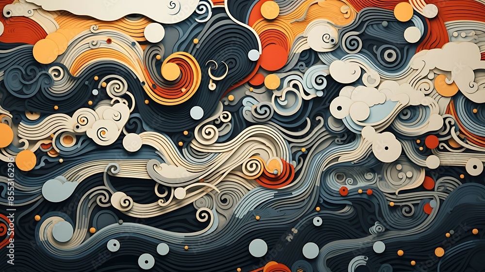 Poster abstract colorful background with flowing lines and shapes. this image is perfect for use as a wallp