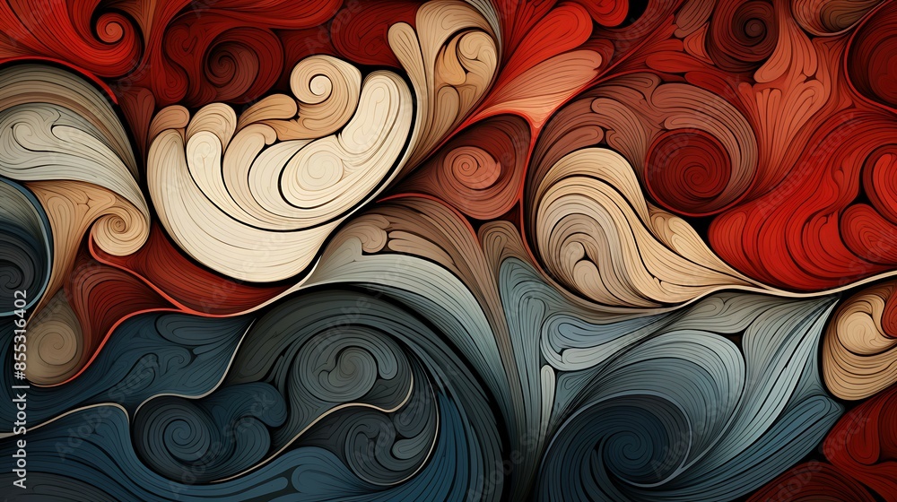 Poster this image is a beautiful and unique work of art. the colors are vibrant and the patterns are intric