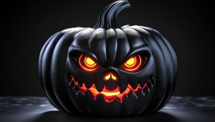 Ilustración calabaza negra de Halloween 7