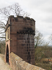 goblin tower a medieval watchtower on pedestrian walkway of the the city walls of Chester,...