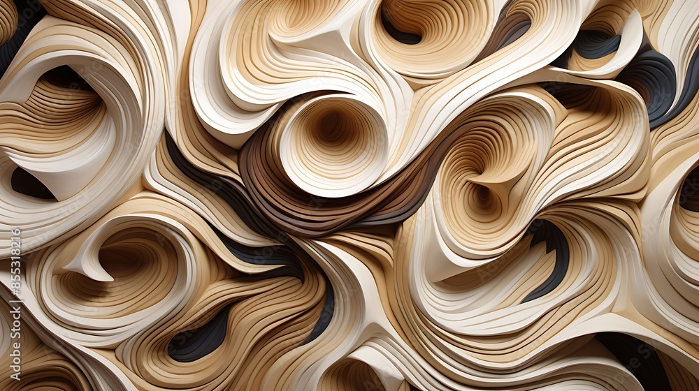Poster abstract background with smooth waves. 3d rendering.