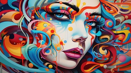 This is an abstract painting of a woman's face.