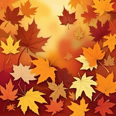 Fototapeta premium a cheerful autumn scene with a whimsical tree adorned with colorful leaves