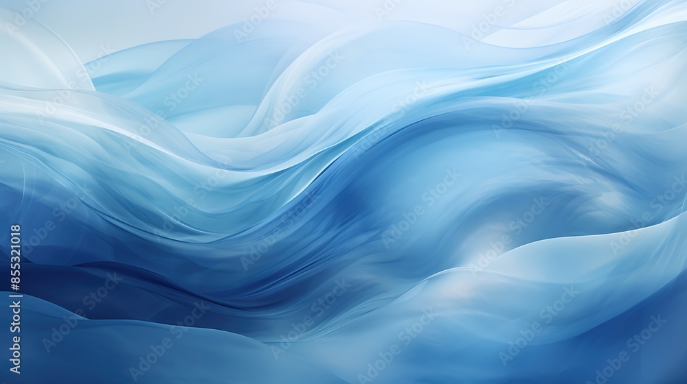 Poster light blue abstract background with soft waves.
