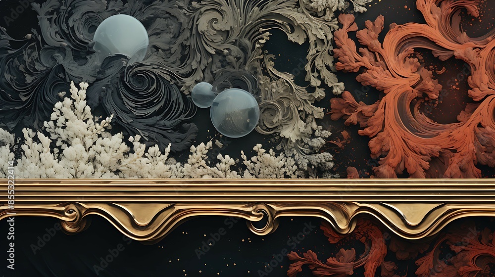 Poster this is an image of a highly detailed and ornate frame with a dark background.