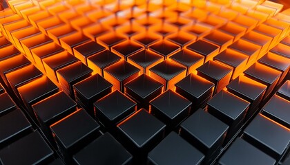 Fototapeta premium textura con formas geométricas en color negro y naranja 21