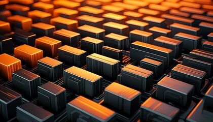 Fototapeta premium textura con formas geométricas en color negro y naranja 8